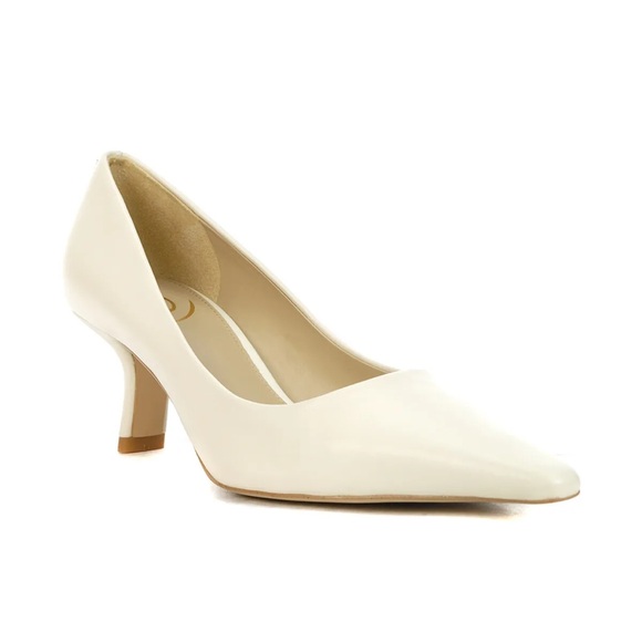 Sam Edelman BIANKA IVORY LEATHER KITTEN HEEL Pointed Toe PUMP NIB NEW sz 9.5 - Picture 6 of 17